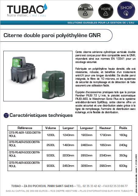 Fcihes technique cuve a fioul gnr kingspan